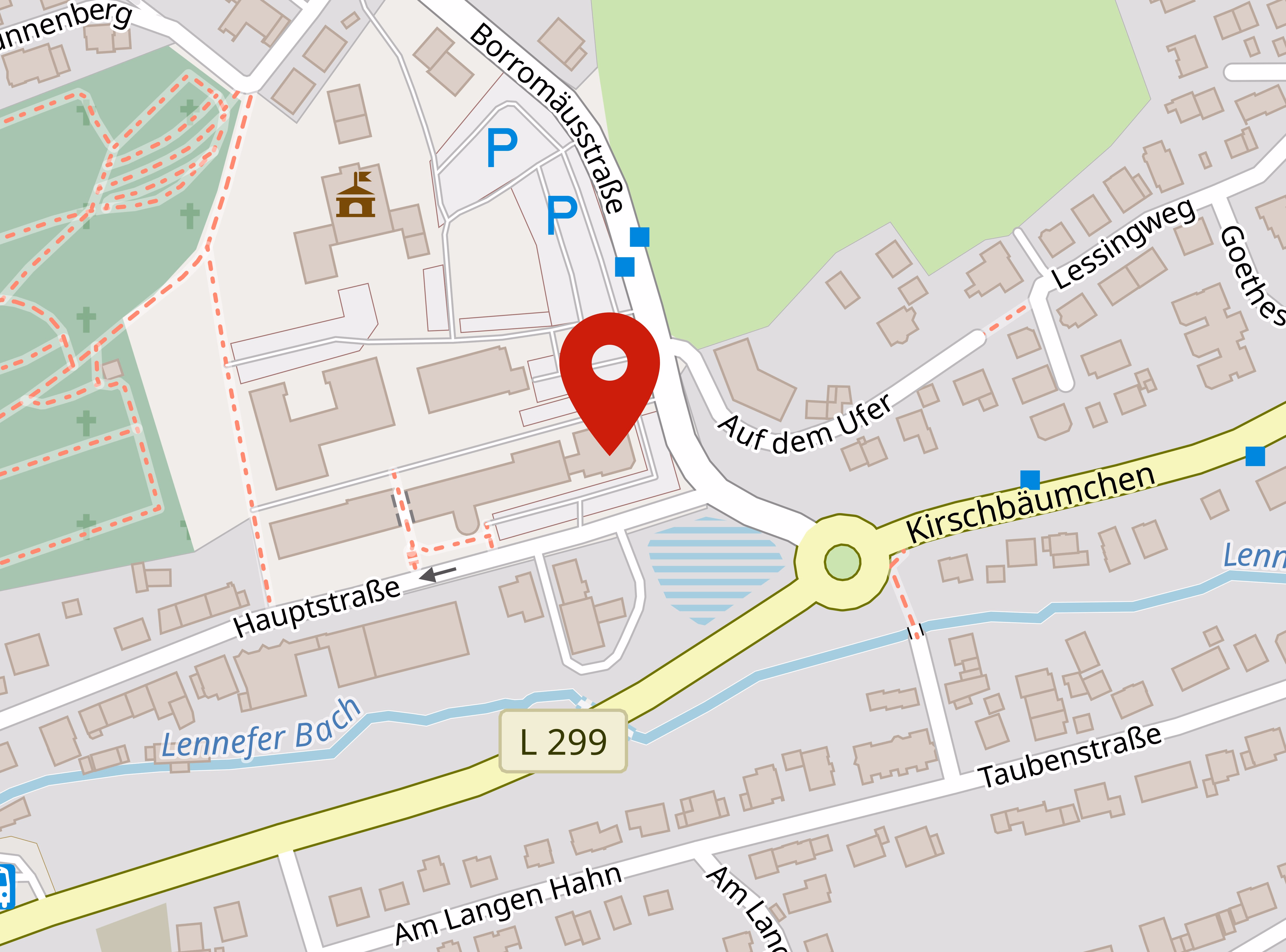 Standort der Praxis auf der Karte. Abbildung der Kartendaten von Open-Street-Maps (OSM).